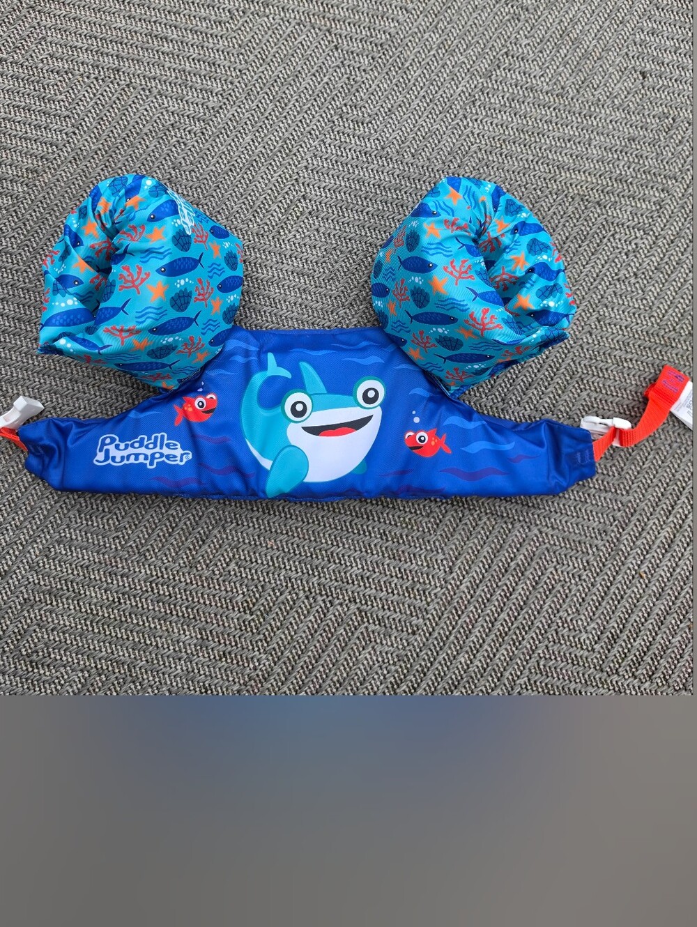 Blue Kids Swim Arm Float Vest - Shark Design